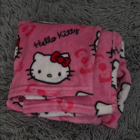 Hello Kitty Pink and White Pajama Bottoms with Elastic Waistband - Picture 2 of 3
